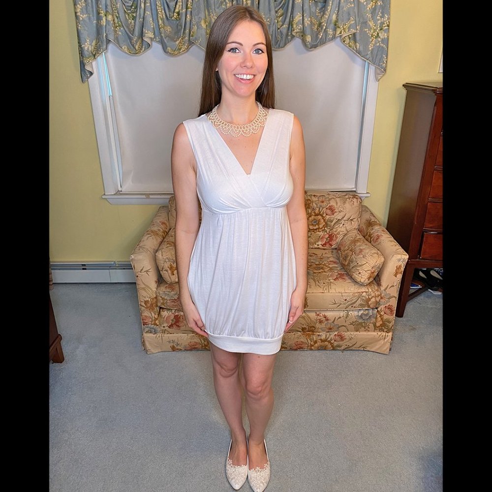 White Mini Dress Appropriate Behavior Size M